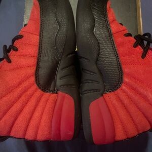 Jordan Red and Black Sneakers with Nubuck Upper